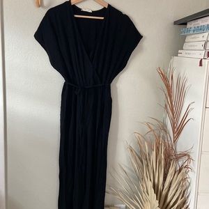 Corton + linen jumpsuit Black S